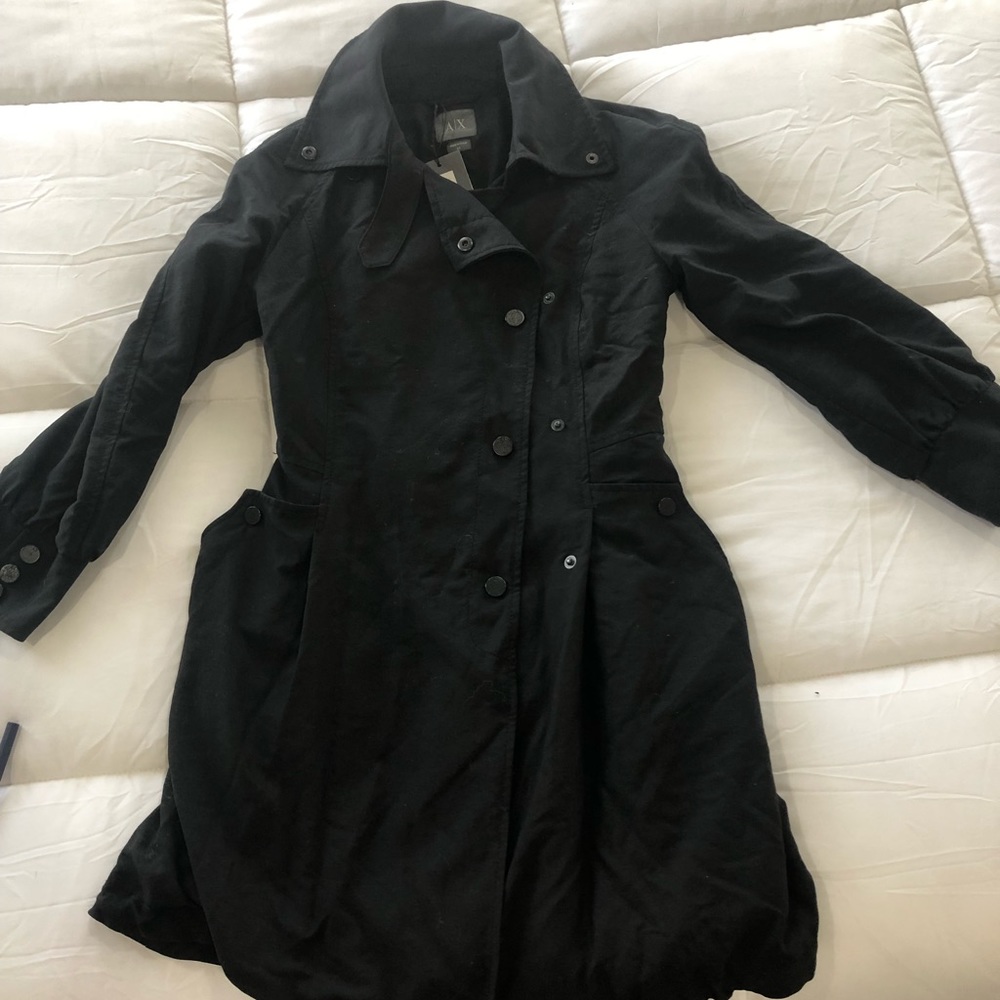Armani exchange xs trench coat black